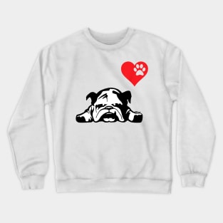 Bulldog Love Heart For Dog Owner Crewneck Sweatshirt